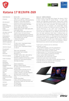 MSI Katana 17 Gaming-Laptop, 17,3” Full HD 144 Hz